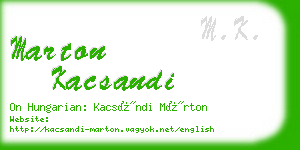 marton kacsandi business card